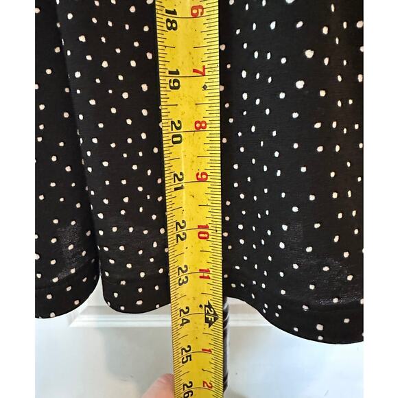Liz & Co Liz Claiborne Womens sz XL Elastic Waist Polka Dot Black Skirt Y2K Work - Picture 7 of 8